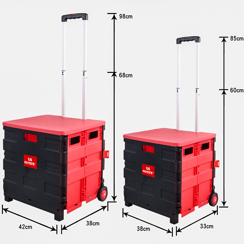 pack & roll cart folding shopping cart Foldable Rolling Pull Cart plastic trolley Collapsible Rolling Crate Foldable Rolling Cart  with wheels foldable box trolley 