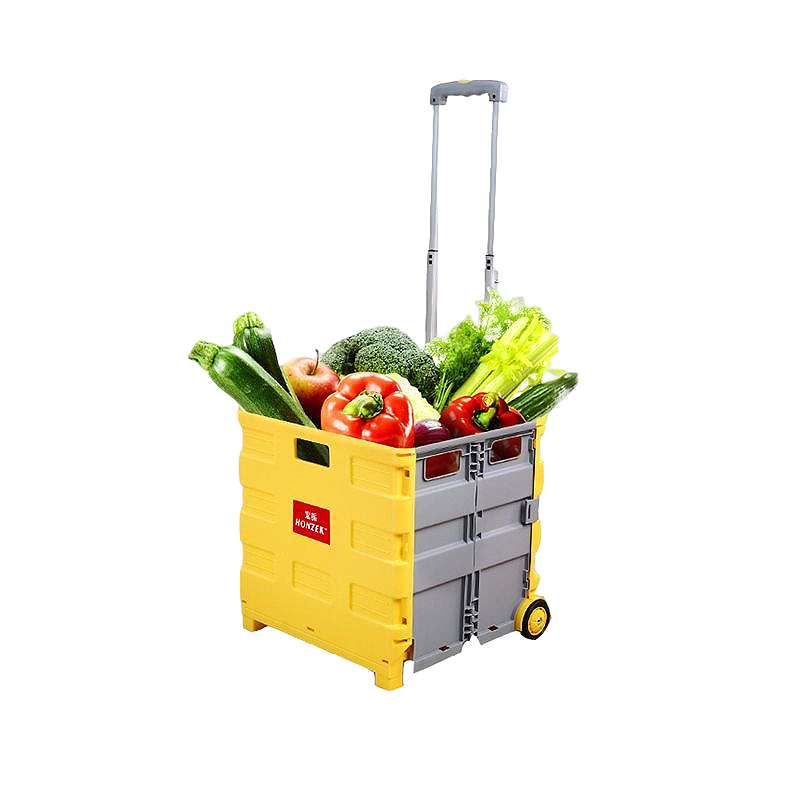 pack & roll cart folding shopping cart Foldable Rolling Pull Cart plastic trolley Collapsible Rolling CrateFoldable Rolling Cart   