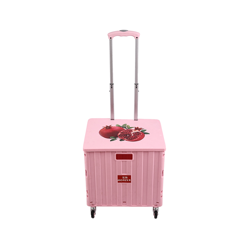 4 Wheels pack & roll cart Foldable Rolling Pull Cart Plastic Folding Shopping Trolley Cart For Supermarket folding shopping cart Manufacturers foldable box 